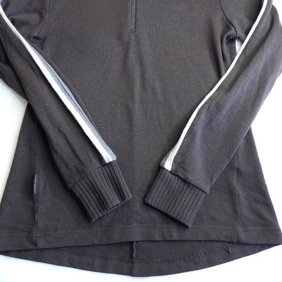 Icebreaker Merino Wool Brown Zip Neck Sweater (M) - Picture 6 of 9
